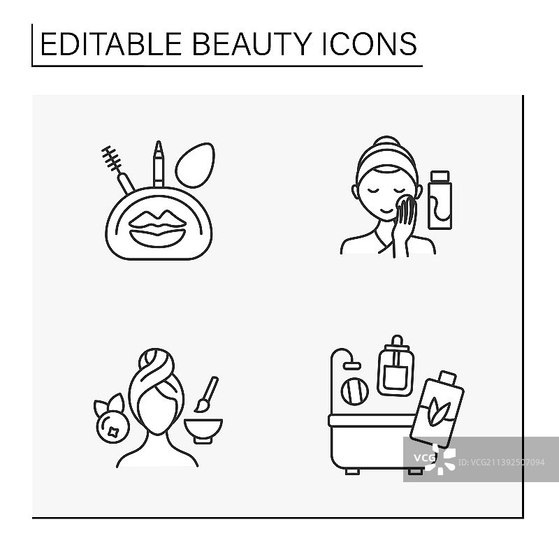 美容线性图标合集图片素材