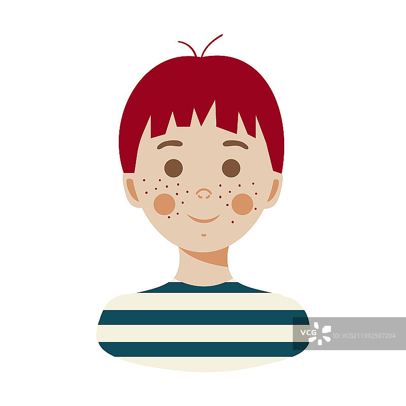 红发姜黄色苍白皮肤男孩的肖像图片素材