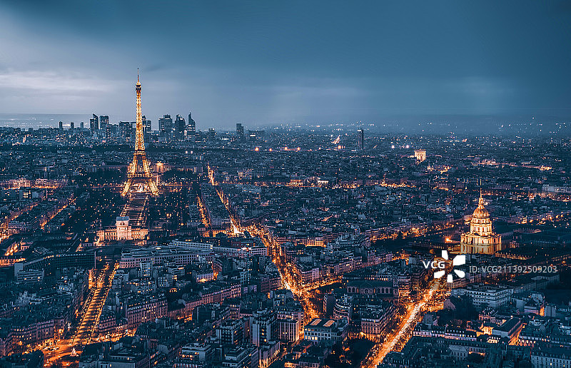 法国巴黎全景风光图片素材