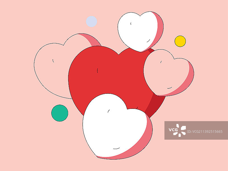 情人节快乐扁平矢量概念运营插画图片素材
