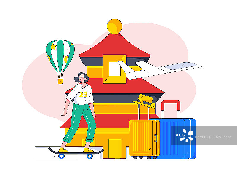 节假日旅游出行人物互联网背景矢量插画图片素材