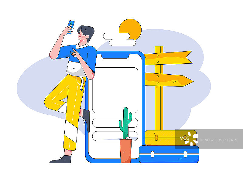 节假日旅游出行人物互联网背景矢量插画图片素材