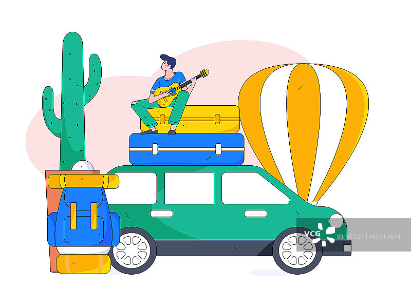 节假日旅游出行人物互联网背景矢量插画图片素材