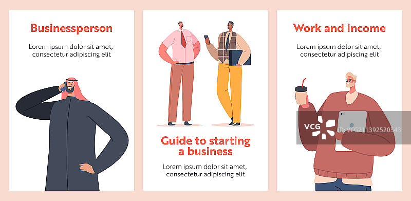 工作和收入横幅的商务人士图片素材