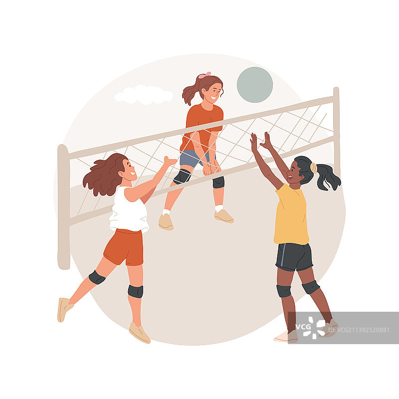 排球训练营孤立卡通图片素材