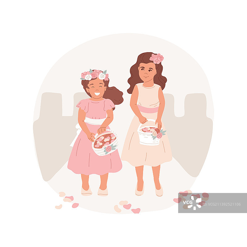 卡通花童图片素材