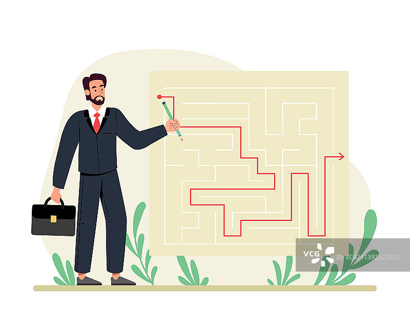 求解迷宫概念图片素材