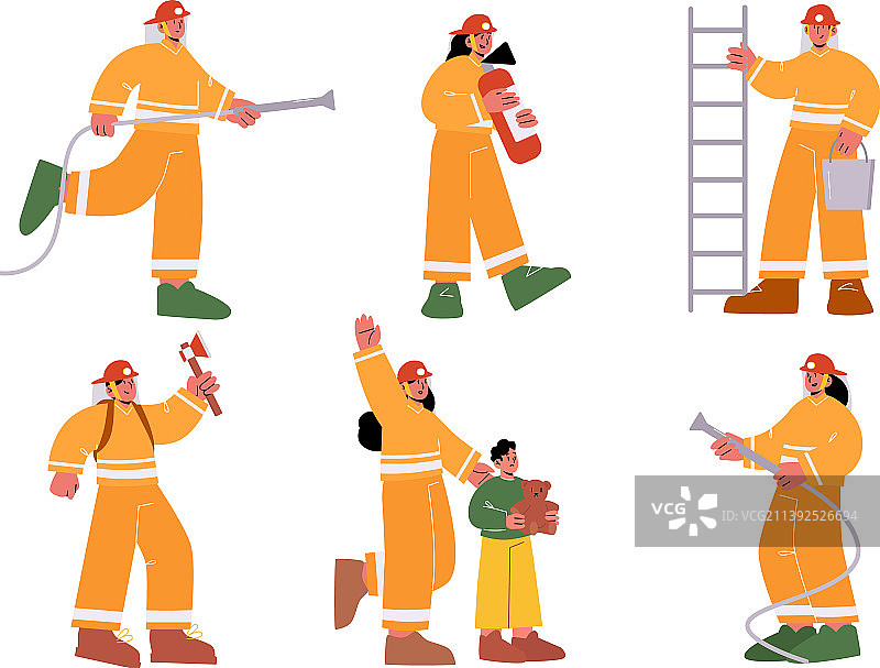 消防员角色合集（男女）图片素材