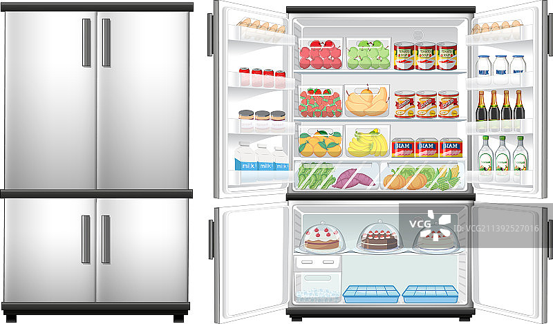 冰箱的打开与关闭图片素材