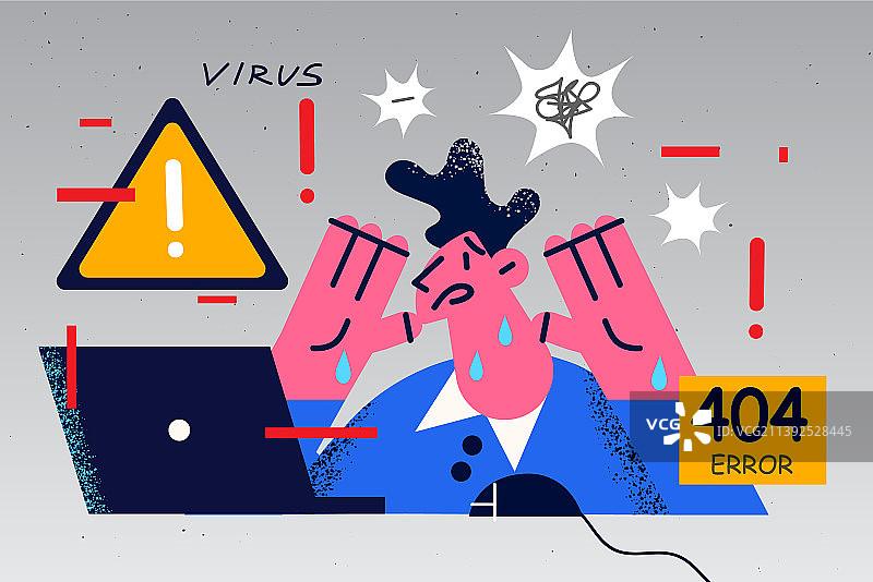 因电脑问题感到沮丧的员工图片素材