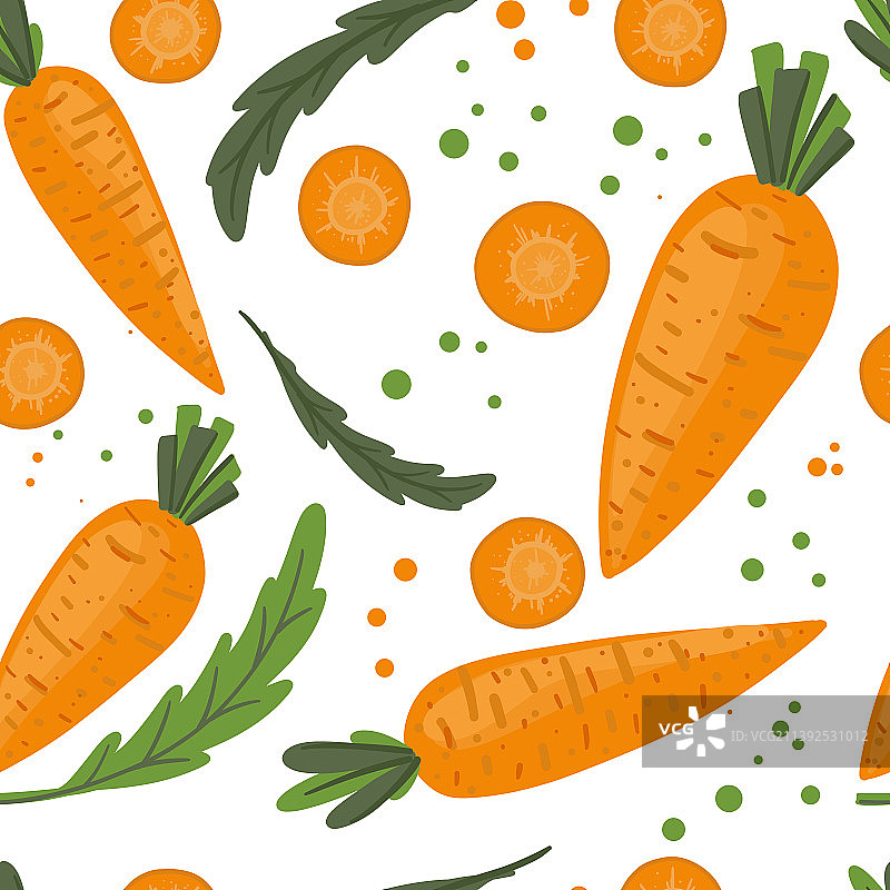 胡萝卜蔬菜无缝图案图片素材