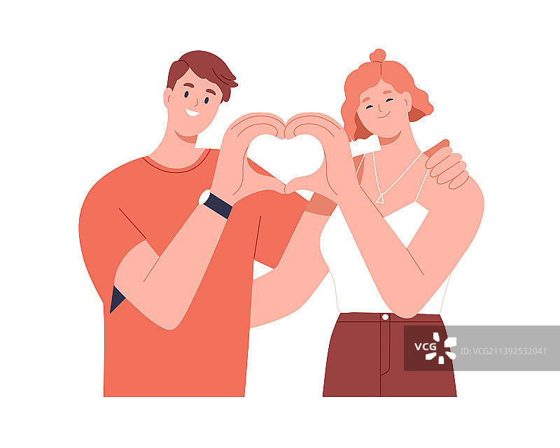 情侣用手比心，幸福快乐图片素材