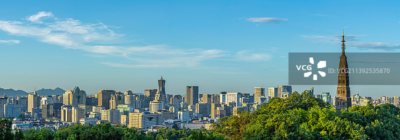 宝石山 保俶塔 杭州建筑风光 俯瞰杭州 杭州城市风景图片素材