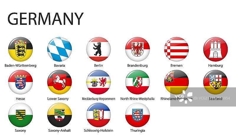 德国所有州旗图片素材