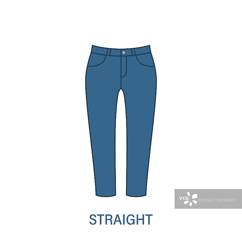 女士直筒裤装轮廓图片素材