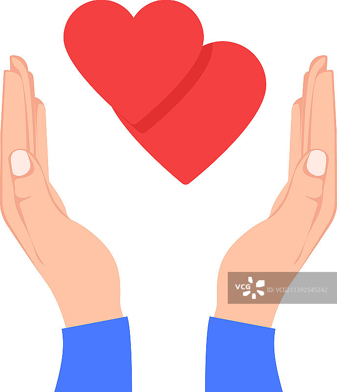 手持红心做慈善图片素材