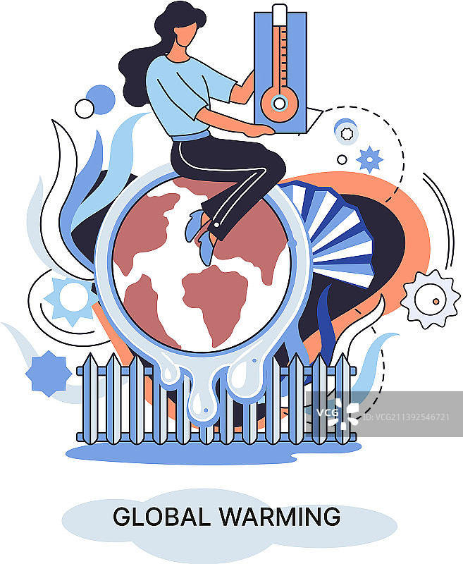 全球变暖的隐喻：人类与气候变化图片素材