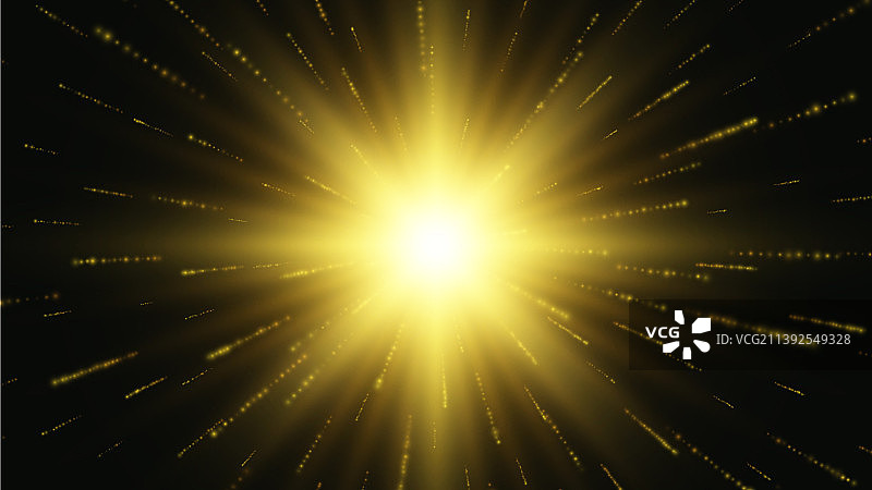 金色闪光星或太阳光效图片素材
