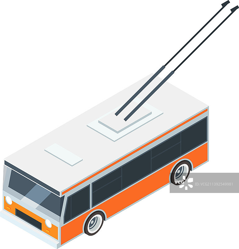 2.5D无轨电车城市公共交通图片素材