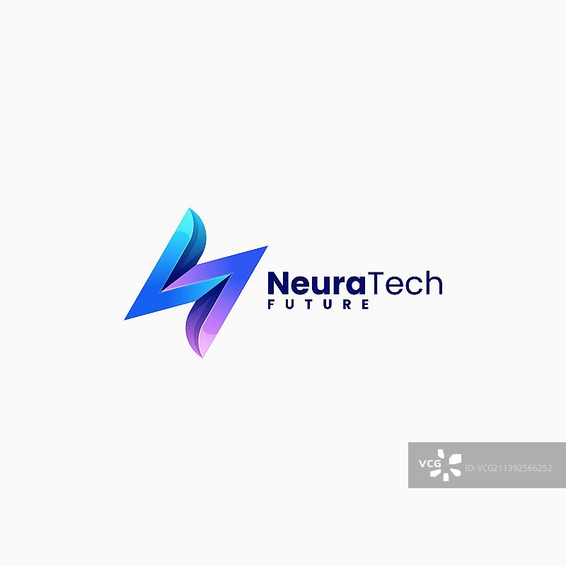 渐变彩色风格N字母标志图片素材