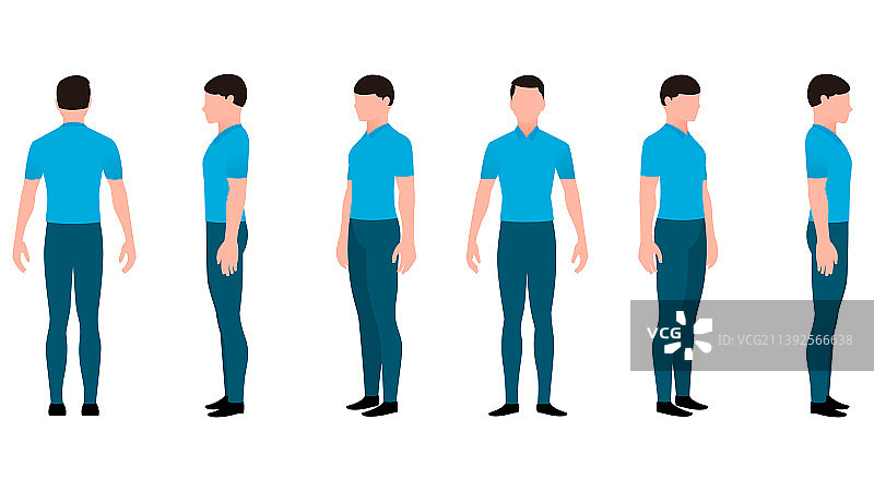 穿着办公室服装的商务男士角色套装图片素材