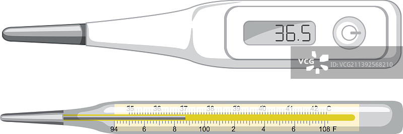 水银和数字温度计图片素材