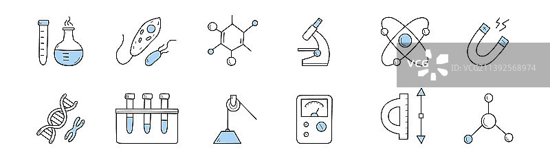 化学和生物研究科学图标图片素材