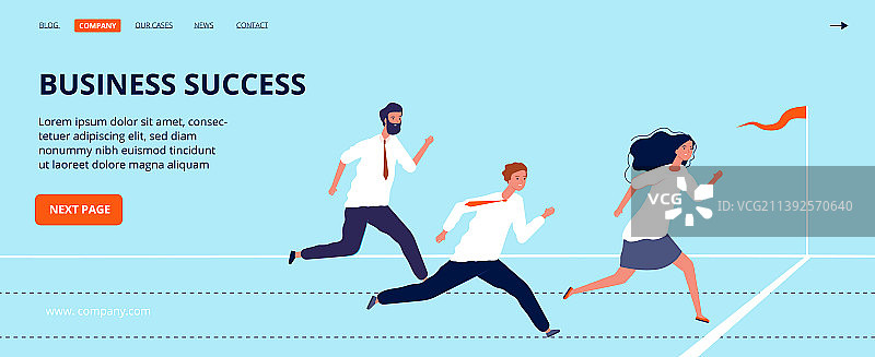 商业成功着陆页：办公室人员奔跑图片素材