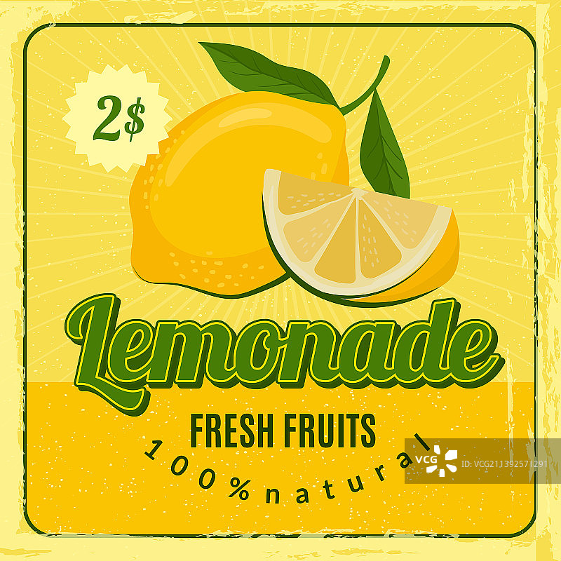 柠檬汁复古海报宣传册图片素材