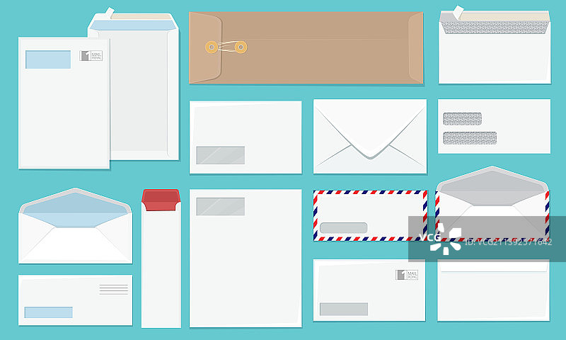 空白信封A4纸公司风格图片素材