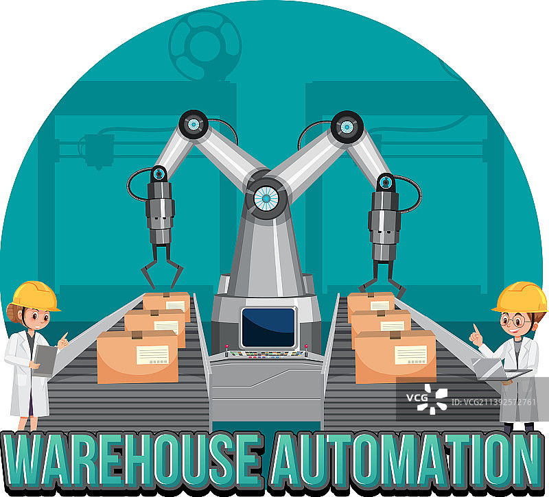 仓库自动化横幅设计图片素材