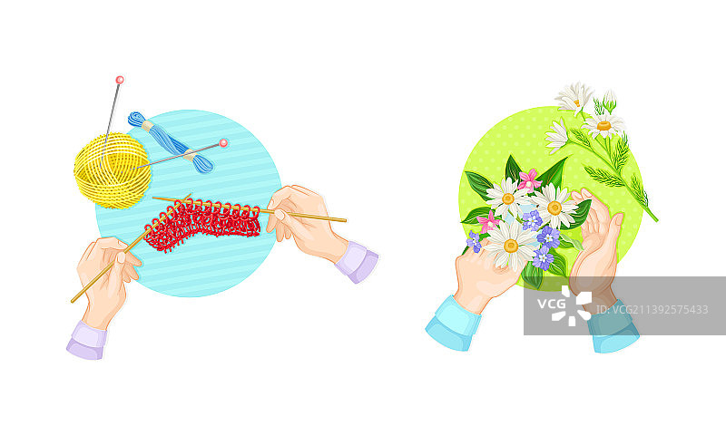 人类手工爱好品俯视图图片素材