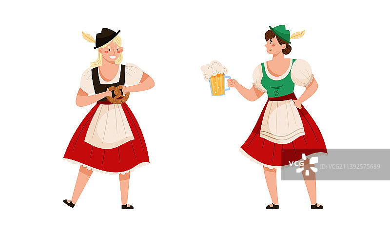 身着德国传统服饰的人们庆祝图片素材