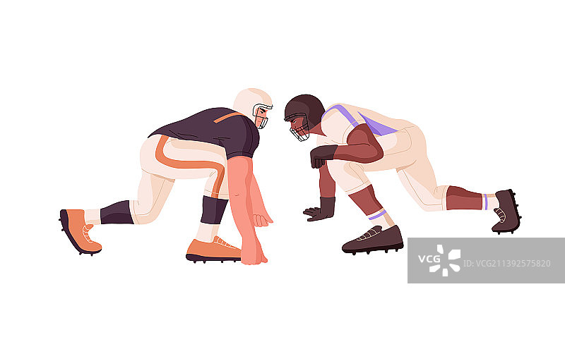 两名橄榄球运动员在比赛中图片素材