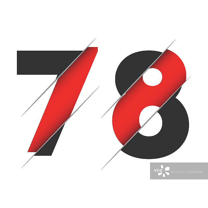 创意切割数字78标志设计图片素材