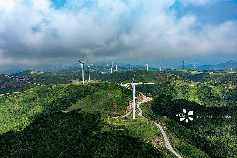 航拍湖南郴州仰天湖大草原图片素材