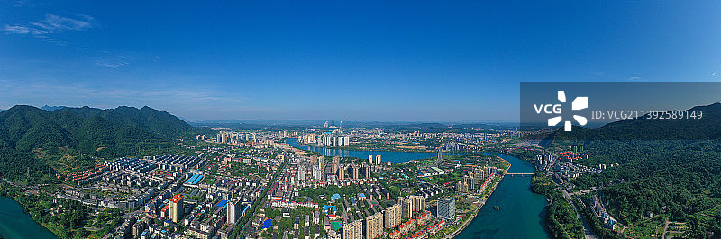 航拍湖南省郴州市资兴市城市景观图片素材