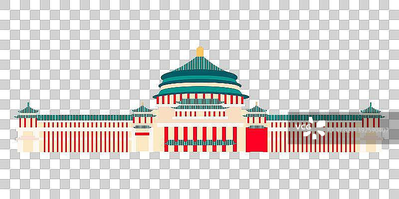重庆人民大礼堂插画素材图片素材
