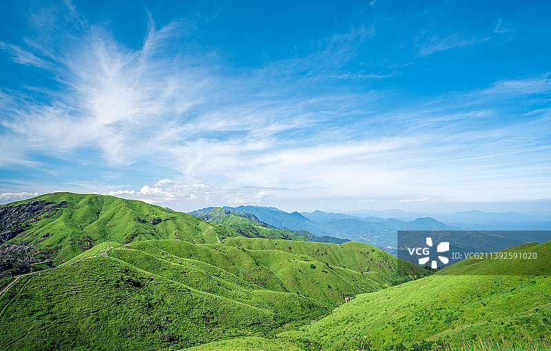 武功山绿色草原自然风光图片素材