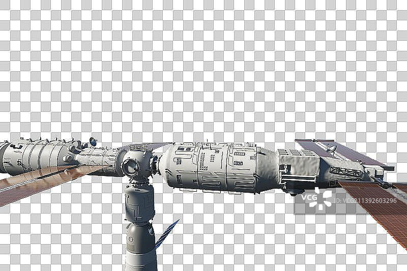 中国问天试验舱与天和空间站对接图片素材