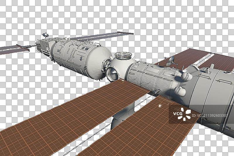 中国问天试验舱与天和空间站对接图片素材