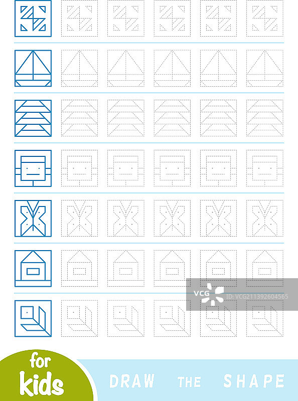 儿童绘画形状教育游戏图片素材