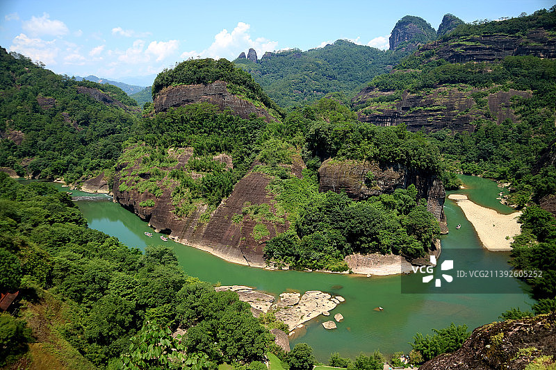 福建 武夷山 天游峰 绿水青山图片素材