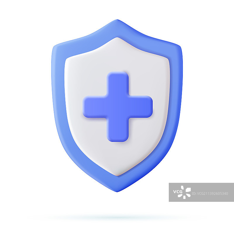 健康护理概念盾牌图标3D图片素材