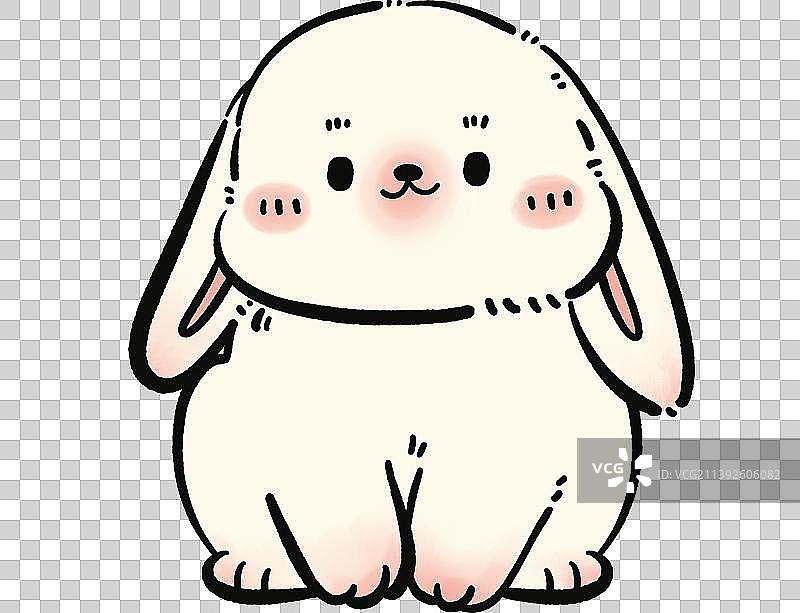 线条风格可爱动物小兔子图片素材