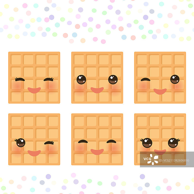 带有粉色的可爱比利时方华夫饼图片素材