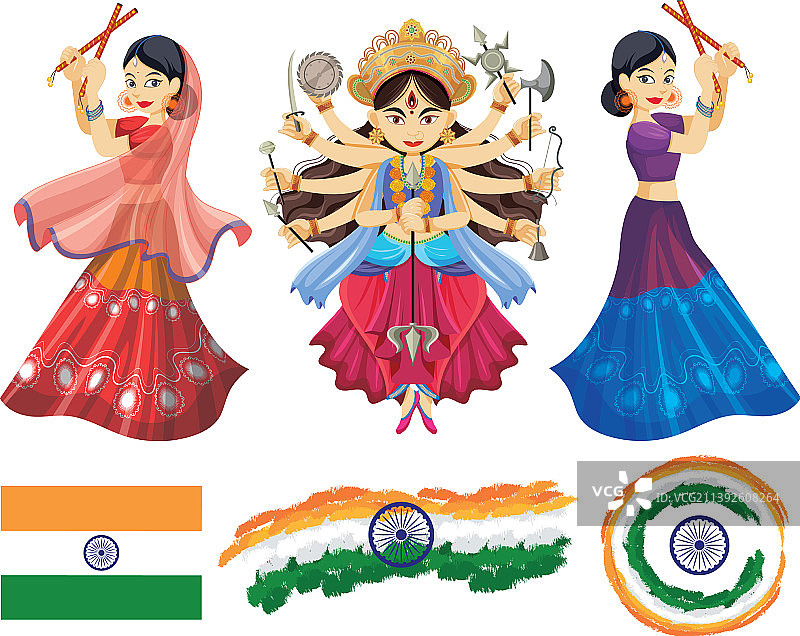 印度节日圣物和装饰品图片素材