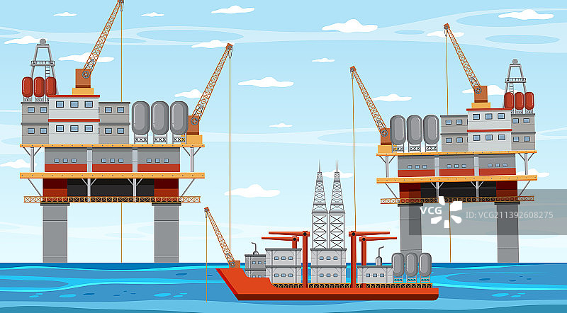 海上石油工业概念图片素材