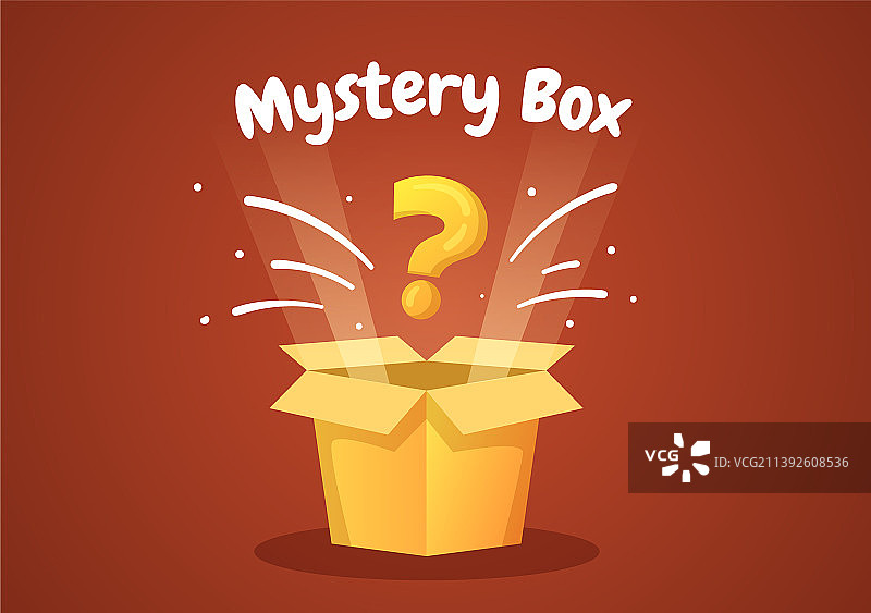 内含纸箱的神秘礼品盒图片素材