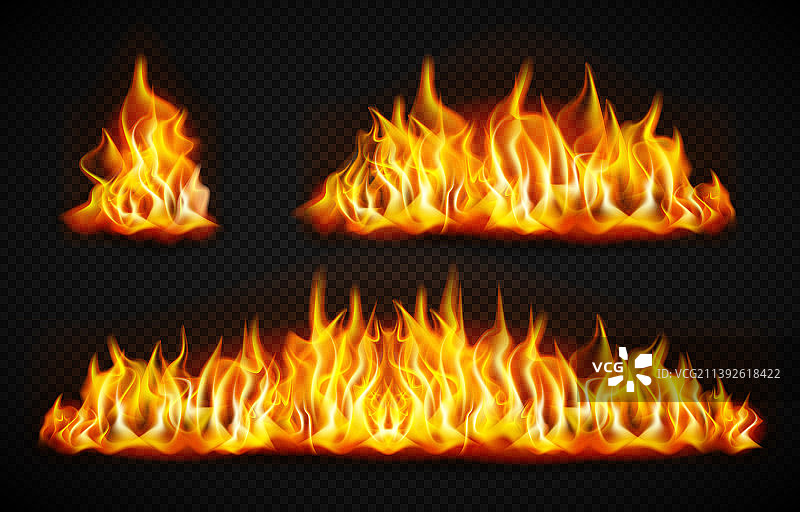 逼真的火焰透明背景素材图片素材